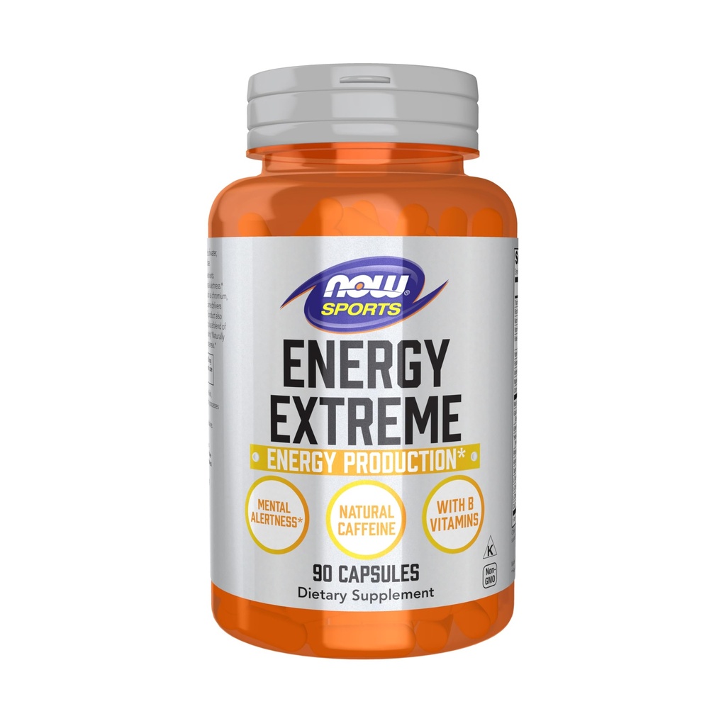 NOW Foods Sports Nutrition, Sports Energy Extreme with B Vitamins and other cofactors such as Chromium, Magnesium Malate and Carnitine, 90 Veg Capsules