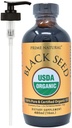 PRIME NATURAL Organic Black Seed Oil 16oz - Cold Pressed Unrefined High Thymoquinone 1.7% USDA Certified - Turkish Origin Potent Nigella Sativa Liquid - Vegan Omega 3 6 9, Antioxidant