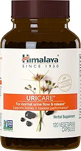 Himalaya UriCare – Herbal Kidney & Bladder Support with Shilajeet, Didymocarpus & Pasanabheda – Προάγει την ουρική Φυλλαδική Υγεία & Άνετη Ροή Ούρων – Μη ΓΤΟ, Χωρίς Γλουτένη, Χορτοφαγικά – 120 Κάψουλες