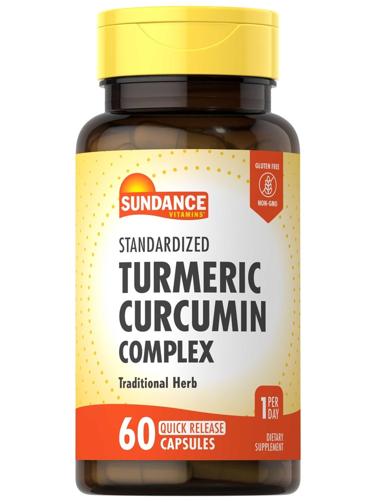Sundance Turmeric Curcumin Complex | 60 Quick Release Capsules | Traditional Herbal Supplement | Non-GMO and Gluten Free Formula