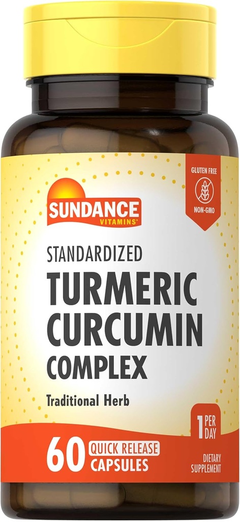 Sundance Turmeric Curcumin Complex | 60 Quick Release Capsules | Traditional Herbal Supplement | Non-GMO and Gluten Free Formula