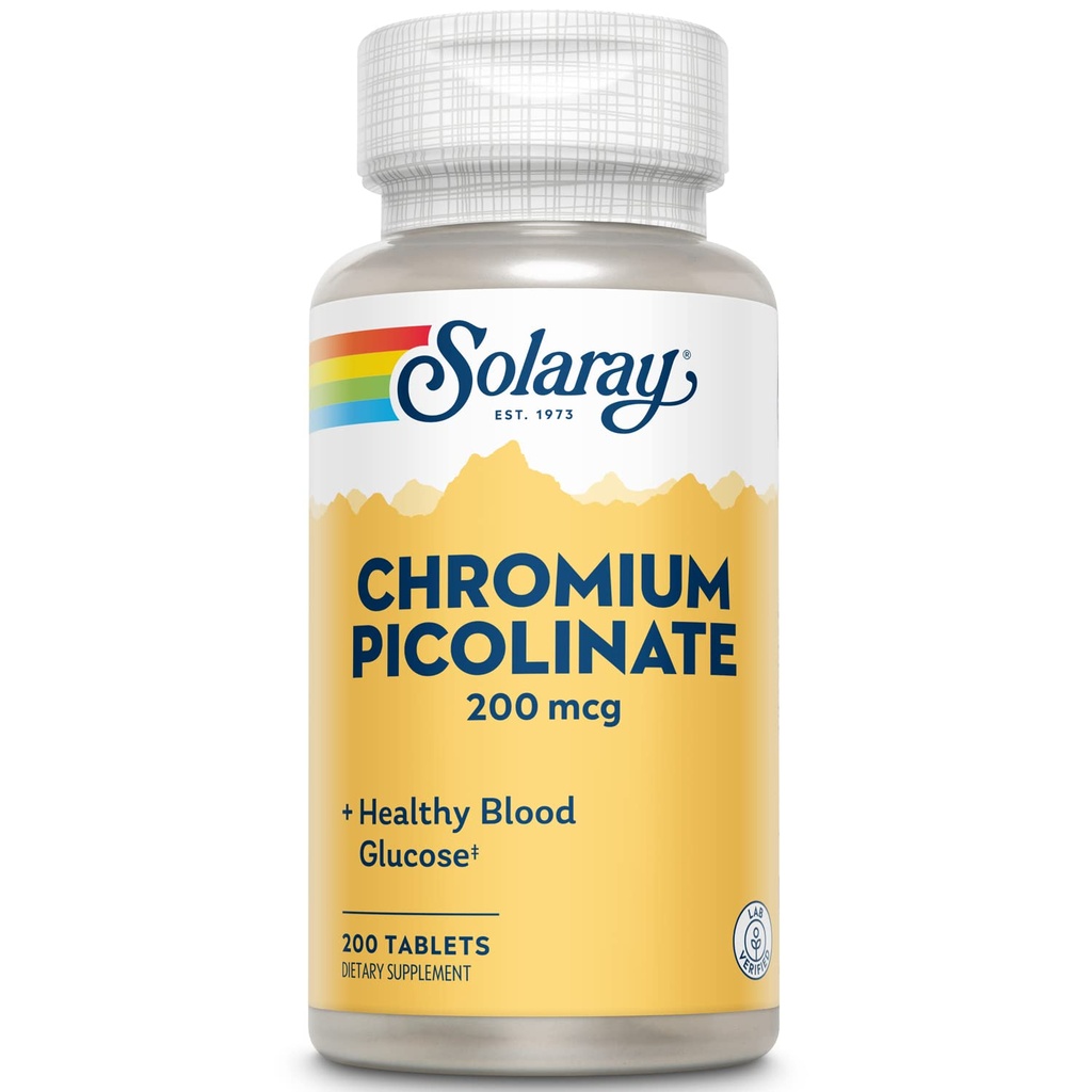 Solaray Chromium Picolinate δισκία, 200 mcg 