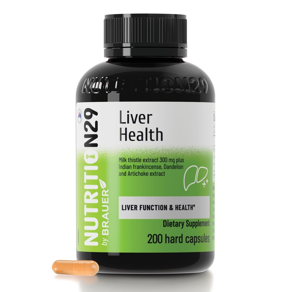 Liver Support Supplement with Milk Thistle 300mg and 85% Silymarin, Liver Cleanse Detox and Repair, 70:1 Extract with Dandelion, Artichoke and Frankincense,200 Count