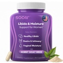 SOON+ | Libido & Vaginal Moisture Support for Women, Supports Desire, Mood, and Feminine Vitality with Horny Goat Weed, Ashwagandha, Red Maca, Fenugreek & Slippery Elm, 90 Capsules