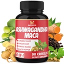 Ashwagandha Maca Root with Turmeric, Ginger, Ginkgo Biloba, Black Pepper - 90 Count - 3 Month Supply