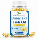 Omega-3 Fish Oil Supplements 4200mg– Triple Strength, Mini Softgels, High Purity EPA & DHA for Brain, Heart & Eye Health, Wild-Caught, Burpless, Non-GMO, Third-Party Tested | 300 Softgels