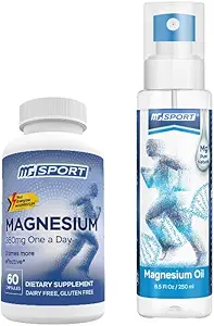 Magnesium High Absorption Supplement and Oil Spray Supports Muscle Function, Sore Muscles, Leg Cramps and Recovery