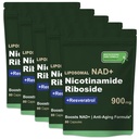 Liposomal NAD with NAD Nicotinamide Riboside Resveratrol 900 MG, Boost NAD+ for Cellular Health, Anti-Aging, Energy, Focus - 80 Capsules(5Pcs)