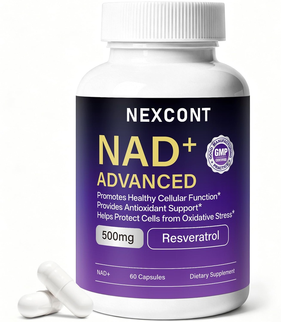 NAD Supplement for Brain Health, Supports Healthy Aging & Cellular Health, 30 Servings Advanced Liposome NAD Supplement with Resveratrol, Cellular Energy & Muscle Support for Women and Men