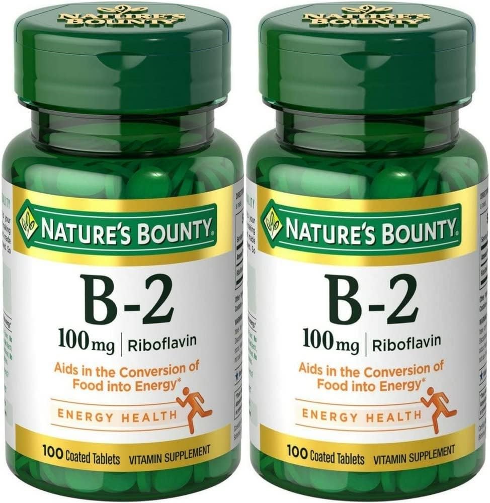 Nature's Bounty, Vitamin B- 2, 100 mg, 100 δισκία - Συσκευασία των 2