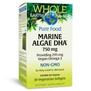 Natural Factors Whole Earth & Sea Marine Algae DHA - Vegan Omega-3 Supplement - Supports Healthy Brain Function - Eye & Heart Health - Gluten-Free, Vegan & Non-GMO - 60 Softgels (60 Servings)