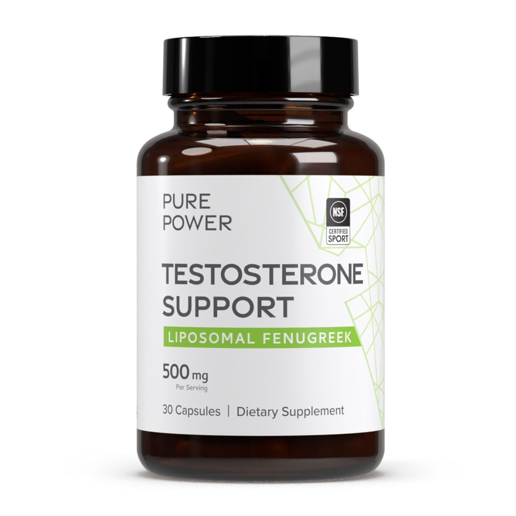 Dr. Mercola Pure Power Testosterone Support Liposomal Fenugreek, 500 mg, 30 Servings (30 Capsules), Dietary Supplement, Non-GMO