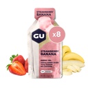 GU Energy Original Sports Nutrition Energy Gel, Vegan, Gluten-Free, 8-Count Vanilla Bean and Strawberry Banana Flavors with Amino Acids and Electrolytes