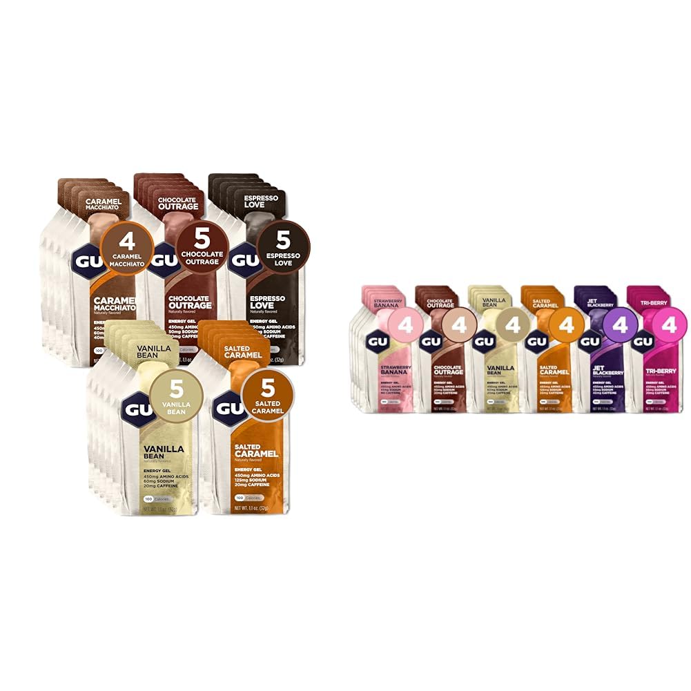 GU Energy Original Sports Nutrition Energy Gel, Vegan, Gluten-Free, Kosher & Original Sports Nutrition Energy Gel, Vegan, Gluten-Free, Kosher