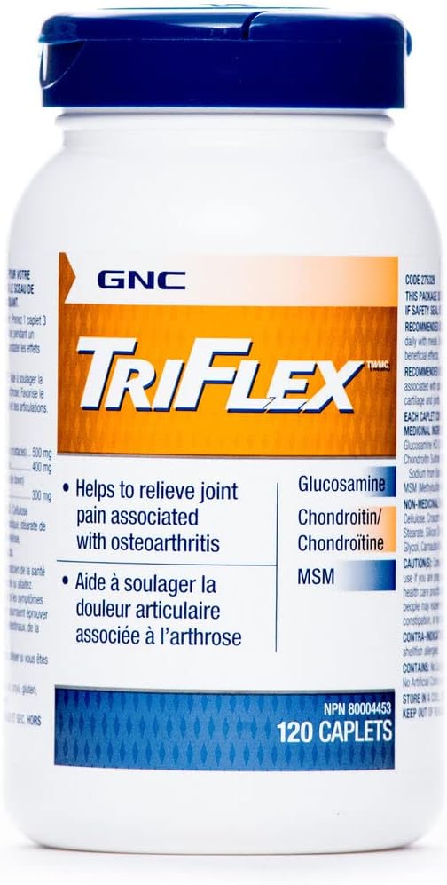 GNC Triflex Joint Support Caplets, Κλινική Δύναμη, Γλυκοσαμίνη, Χονδροϊτίνη, MSM, Κινητικότητα, Άνεση, Ευελιξία, Cartilage Health, για άνδρες και γυναίκες, HSA FSA Επιλέξιμες,120 Count, 40 Day Supply