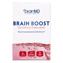 BRAINMD Dr Amen Brain Boost On The Go - 10 Packets, Berry Flavor - Nootropic Drink Powder, Προάγει την εστίαση, την σαφήνεια και την ψυχική ενέργεια - Χωρίς καφεΐνη, Χωρίς γλουτένη - 10 Υπηρεσίες