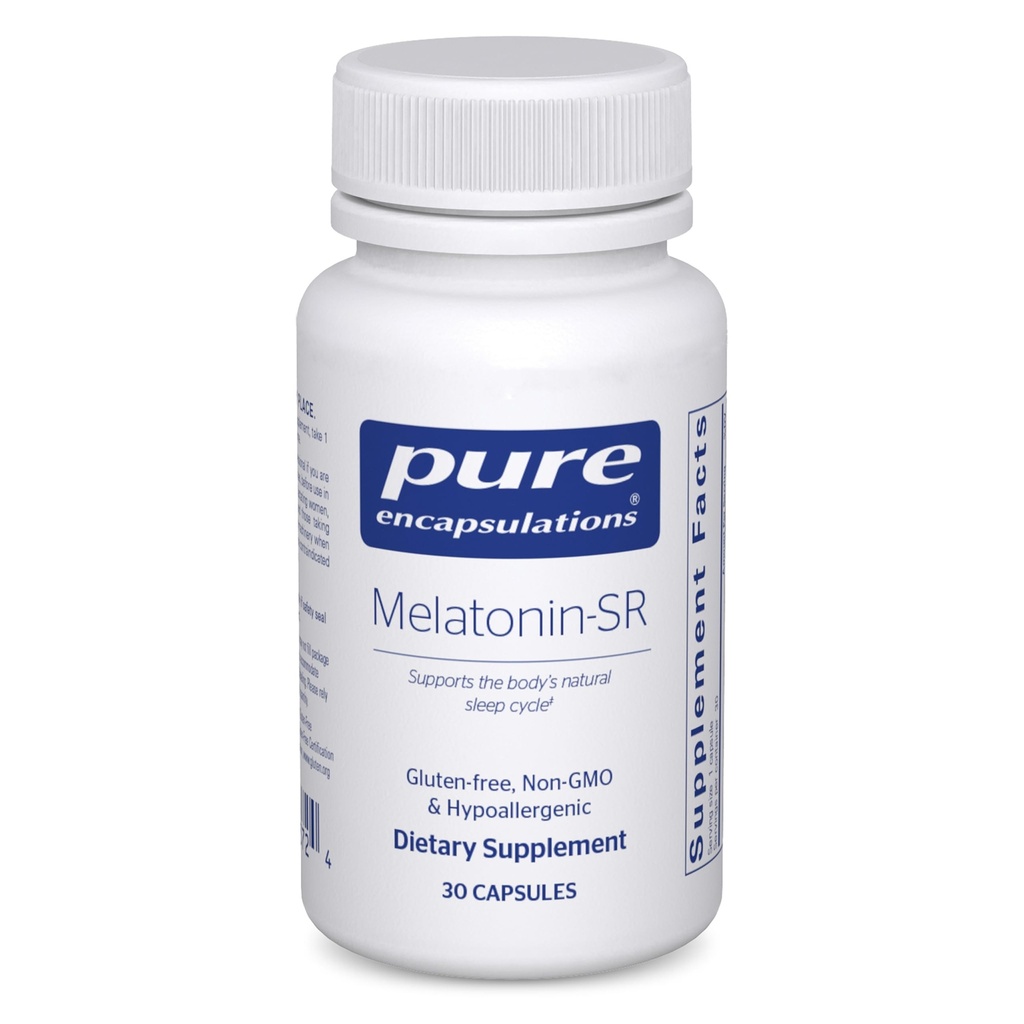Pure Encapsulations Μελατονίνη-SR - Εκτεταμένη απελευθέρωση Μελατονίνη - Υποστηρίζει Αναπαύσιμο ύπνο * - Συμπλήρωμα ύπνου - Χωρίς γλουτένη & Vegan - 30 κάψουλες