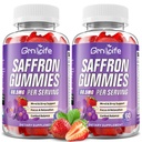 2 Pack Saffron Gummies for Kids & Adults, 10-in-1 Cortisol Supplement with Saffron 88.5mg, Vitamin D3, B6, Magnesium, Zinc, Ashwagandha, L-Theanine, St. John's Wort, for Emotions, Zzz, 120 Count