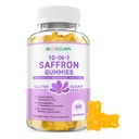 Saffron Gummies for Adult Kids, 10-IN-1 Cortisol Support Supplement with Saffron 88.5mg, Vitamin D3, B6, Magnesium, Zinc, Ashwagandha, L-Theanine, St. John's Wort, For Emotions, Slumber, 60 Count