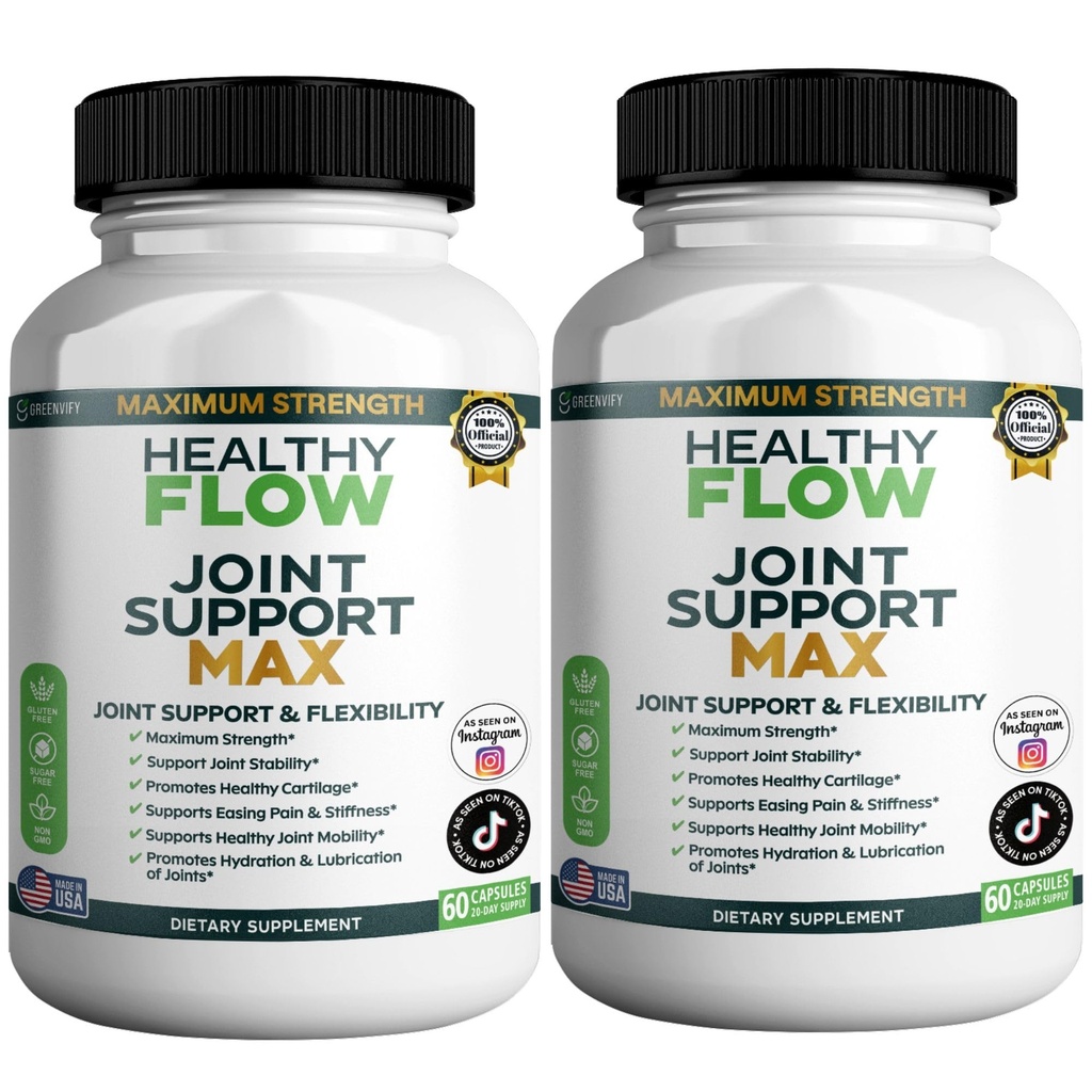 Healthy Flow Joint Support Max, 1500mg Glucosamine, 60 Capsules, Maximum Strength Joint Support Supplement (2)