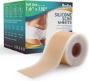Professional Silicone Scar Sheets (1.6" x 150" Scar Roll-3.8M) - Θεραπεία αφαίρεσης ουλών - Reuseable Silicone Scar Tapes Τύπος για Κελόιντ, C-τμήμα, Χειρουργική, Burn, Acne et