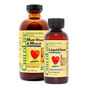 CHILDLIFE ESSENTIALS Liquid Iron + Kids Multivitamin & Mineral - Liquid Iron Supplement + Vitamins for Baby, Kids, & Toddlers, Non-GMO, Gluten Free, Natural Berry & Orange Mango Flavors - Pack of 2
