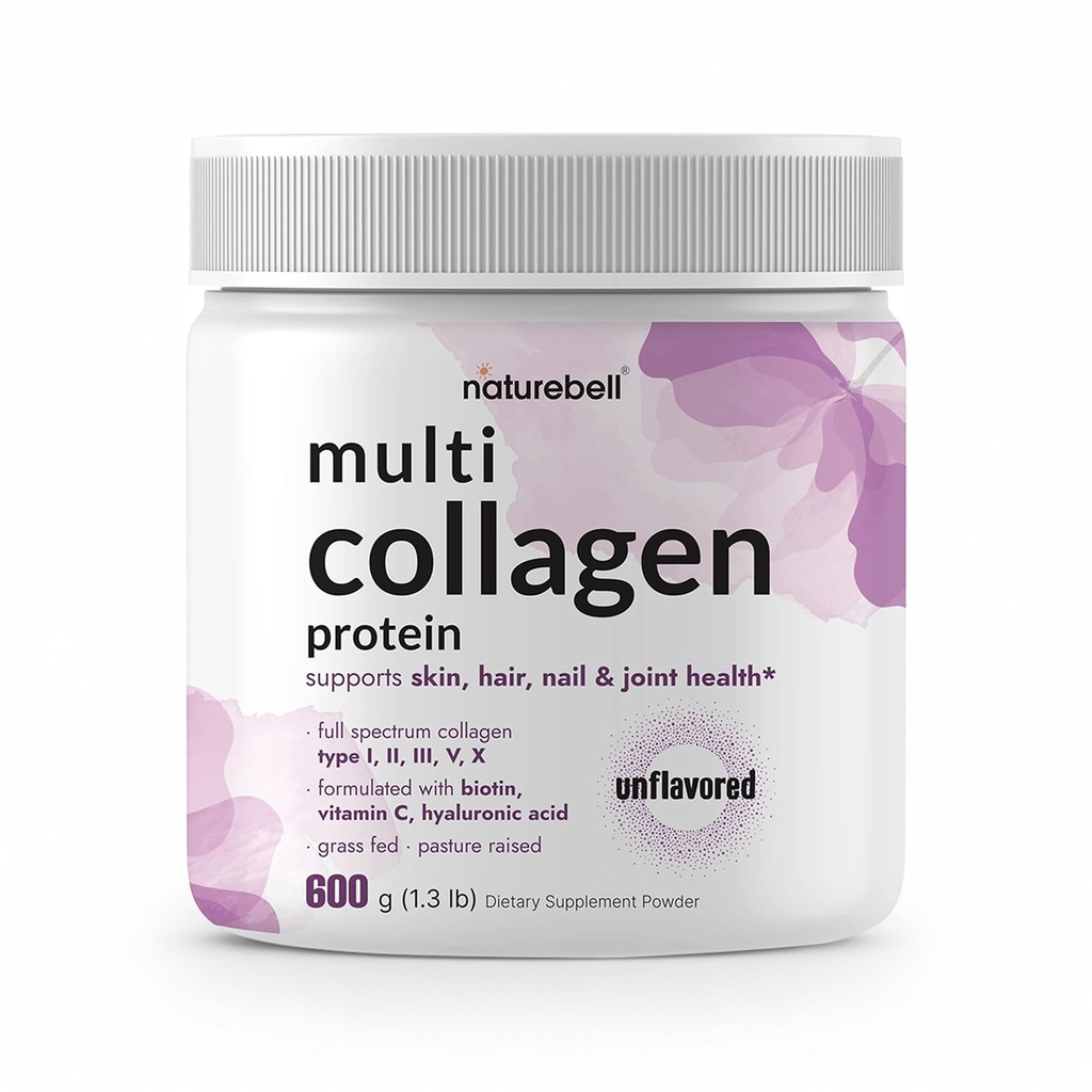 Multi Collagen Protein Powder 600g - 5 Types (I, II, III, V, X) Grass-Fed & Pasture-Raied 
