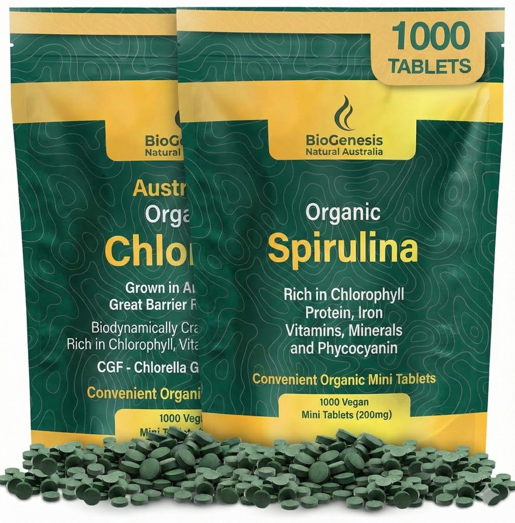 Biogenesis Complete Australian Nutrition Kit: Australian Grown Superfood Mini Tablets – 2 x 1000 Count (2000 Total) – Natural Immune & Energy Support – Vegan & Non-GMO