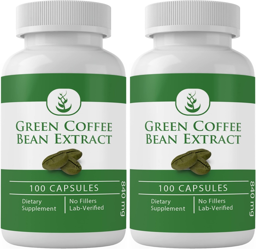 PURE ORIGINAL INGREDIENTS Green Coffee Bean Extract, (100 Capsules) Always Pure, No Additives Or Fillers, Lab Verified (Pack of 2)