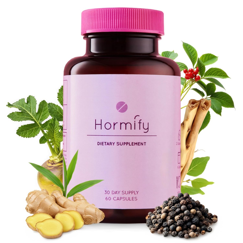 Hormify Hormone Balance for Women - Hormonal Balance Supplement for Menopause & Perimenopause, Supports Hormonal Weight Management, Mood, Bloating & Energy - Natural Menopause Supplement, 60 Capsules