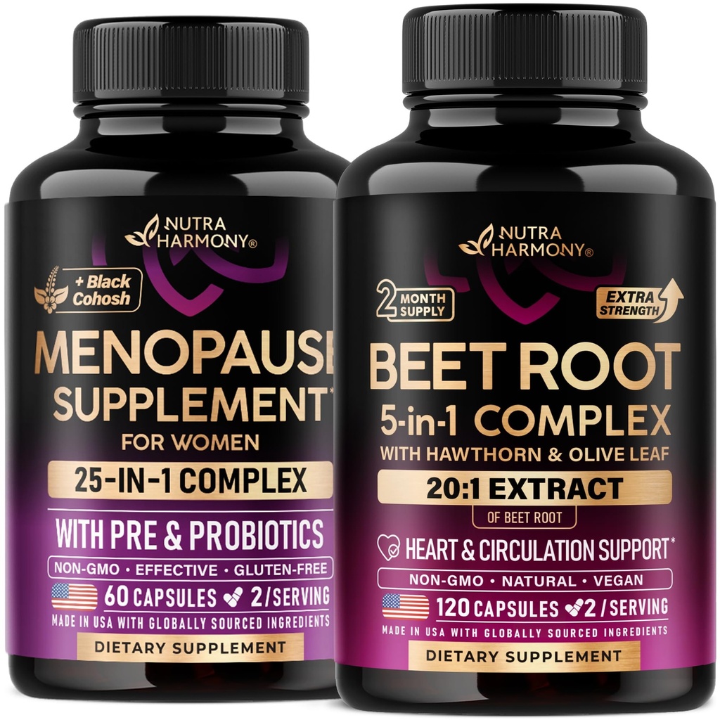 NUTRAHARMONY Beet Root Capsules & Menopause Supplement