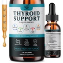 Thyroid Support For Women & Men Liquid Drops.Thyroid Supplement Drops With Selenium Zinc Iodine L-Tyrosine Ashwagandha For Energy & Metabolism Support, Hormone Balance,Vegan，Additives Free - 2 Fl. Oz