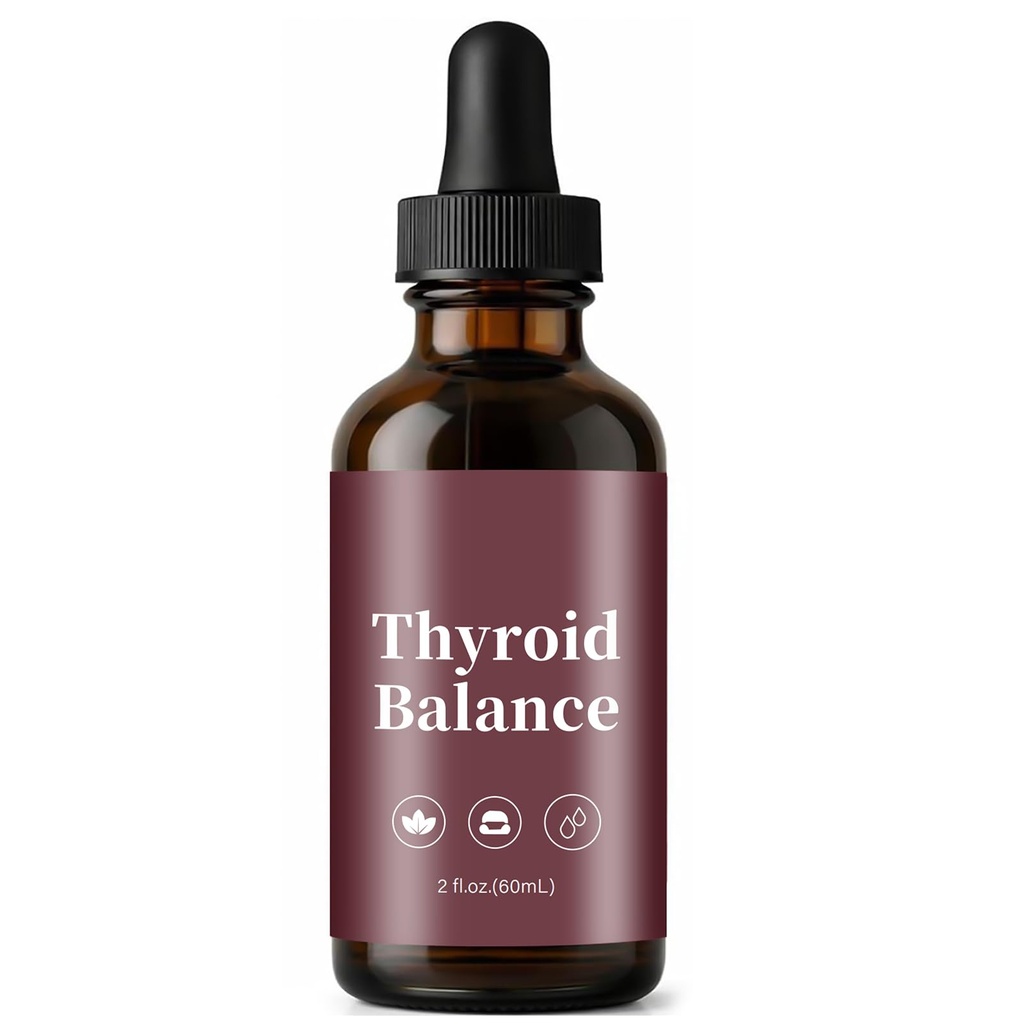 Thyroid Balance, Thyroid Support Drops for Women, Liquid Supplement with Milk Thistle, Selenium, Zinc, Magnesium, Daily Wellness & Energy Support, 60ML