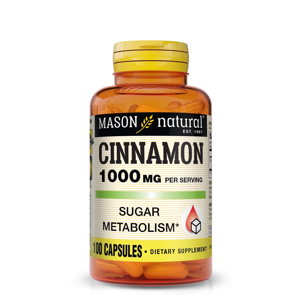 ΜΑΣΟΝ ΦΥΣΙΚΗ Κανέλα, 1000 mg, 100 Καψάκια (Συσκευασία των 3), Φυτικό Συμπλήρωμα Διατροφής