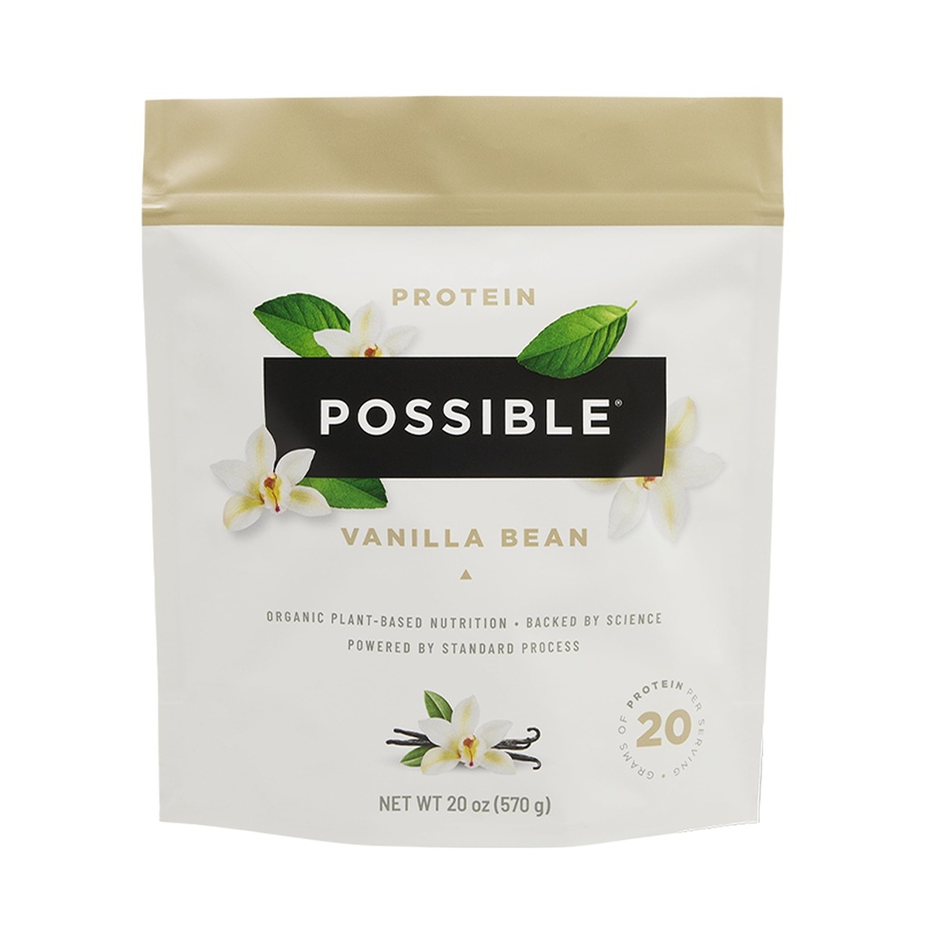 Protein Powder Vanilla Bean - 20g Vegan, Φυτικό Μείγμα Πρωτεΐνης - Μη-ΓΤΟ, Μη-Dairy, Gluten-Free - 3.5g BCAAs - 9 Απαραίτητα Αμινοξέα - 15-Ημερη Προμήθεια - 1 Τσάντα, 15 Υπηρεσίες