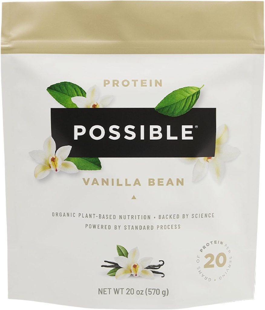 Protein Powder Vanilla Bean - 20g Vegan, Φυτικό Μείγμα Πρωτεΐνης - Μη-ΓΤΟ, Μη-Dairy, Gluten-Free - 3.5g BCAAs - 9 Απαραίτητα Αμινοξέα - 15-Ημερη Προμήθεια - 1 Τσάντα, 15 Υπηρεσίες