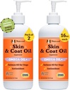 Natural Dog Company 2 Pack - 16 oz. Δέρμα και το λάδι παλτό, Υποστηρίζει την υγεία του δέρματος, Fish Oil Συμπληρώματα για σκύλους, λιπαρά οξέα, αντιοξειδωτικό, για Multi Dog Οικογένειες, Μεγάλα Dogs Φυλή, 32 oz. Τιμή
