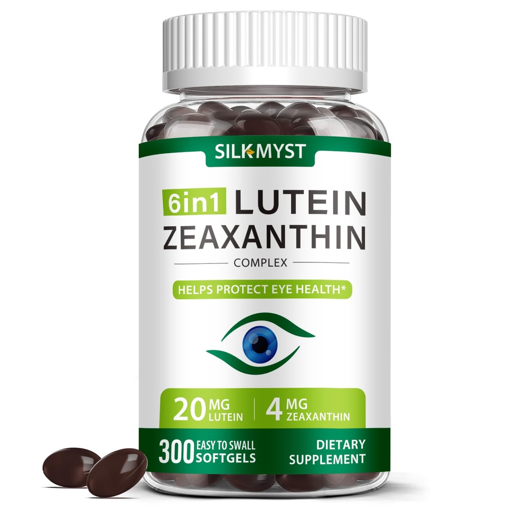 Lutein and Zeaxanthin Supplement - Eye Vitamins 300 Softgels, 20mg Lutein & 4mg Zeaxanthin with Vitamins C, E, Zinc, Copper for Blue Light Protection, Eye Health Support, 10 Months Supply