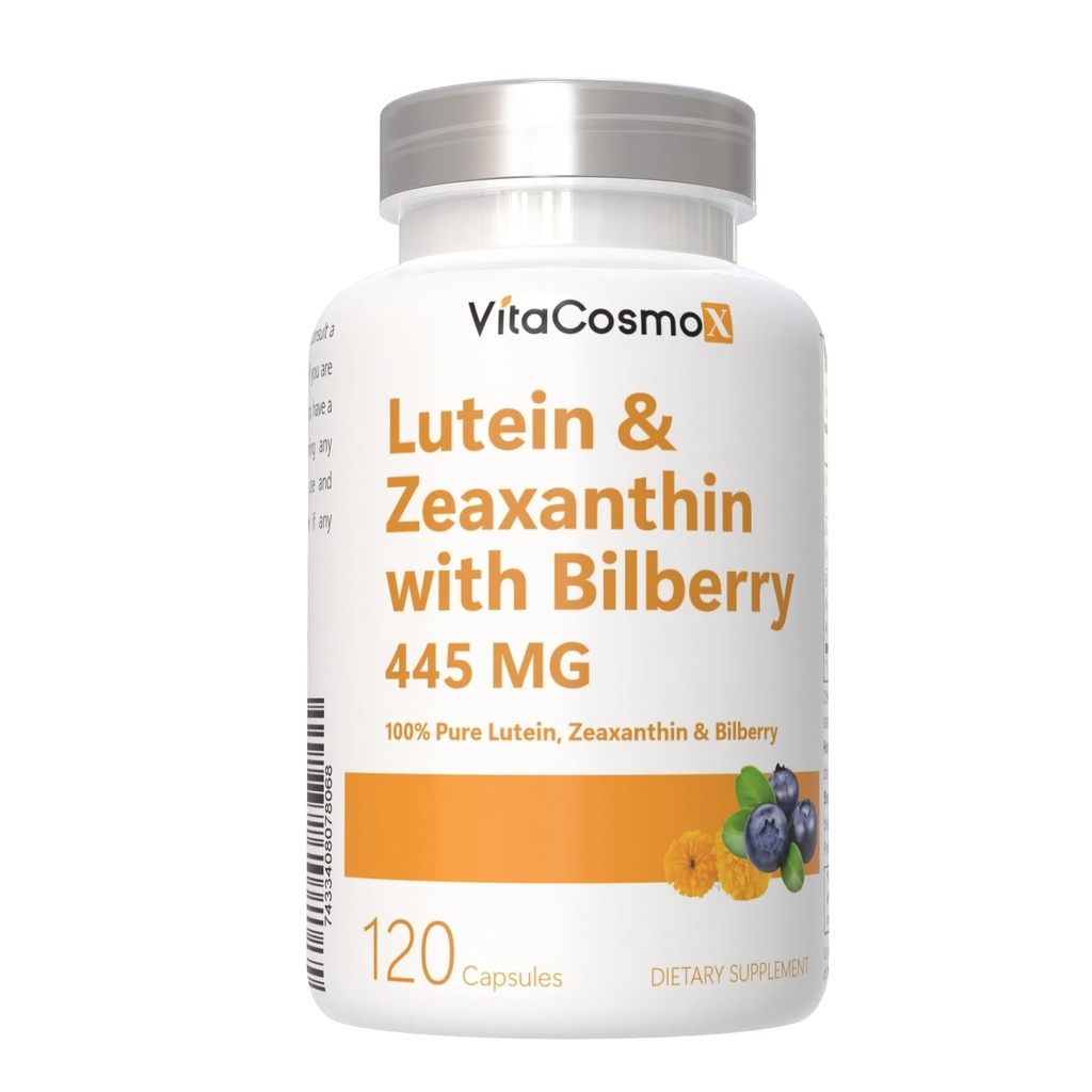 Lutein with Zeaxanthin, Vegan Capsules, 120 Count, 40 mg Lutein + 4 mg Zeaxanthin per Serving, Non-GMO, Gluten-Free