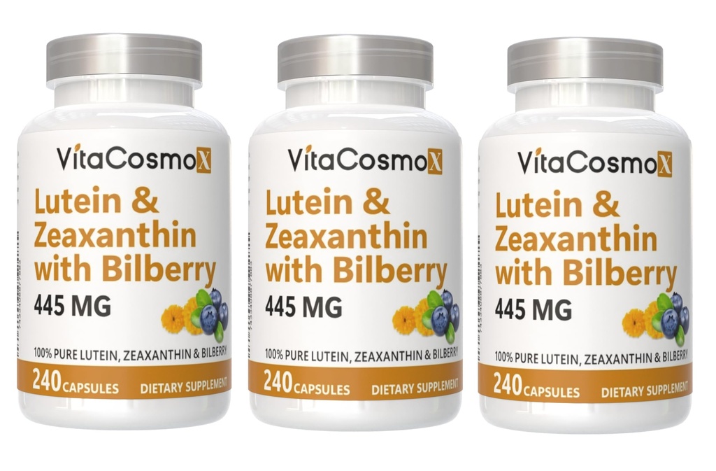 Lutein with Zeaxanthin, Vegan Capsules, 240 Count, 40 mg Lutein + 4 mg Zeaxanthin per Serving, Non-GMO, Gluten-Free (3)