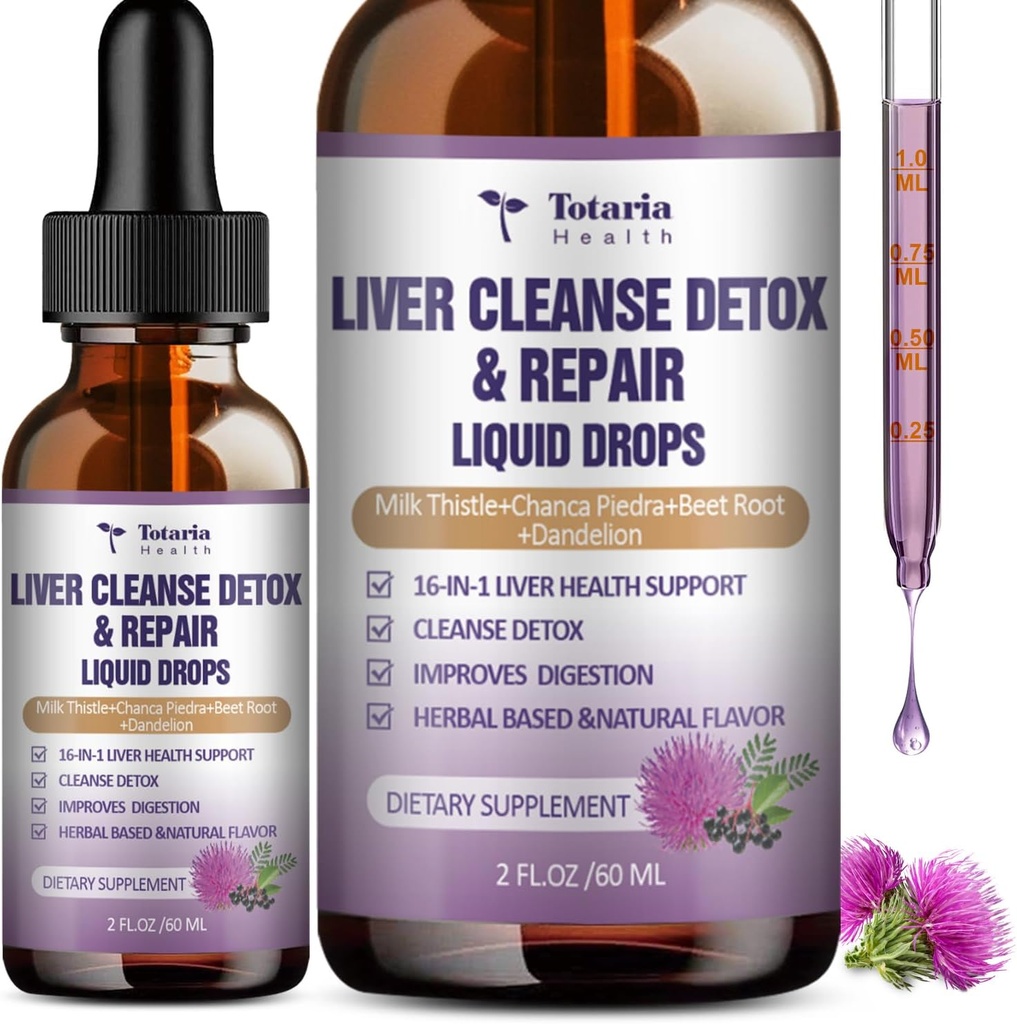 Liquid Repair Cleanse Repair Liquid,1100mg συμπλήρωμα γάλακτος Thistle Dandelion Root και 16+ βότανα για την υποστήριξη του ήπατος Active Liver Health Formula No Sugar Vegan Non-GMO και όλα-Φυσικά