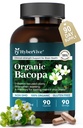 Bacopa Monnieri Supplement 300MG, Organic Nootropic Bacopa Extract, ≥ 55% High Potency Bacosides, Brain & Memory Supplement for Focus and Cognitive Support, Made in USA, 90 Capsules