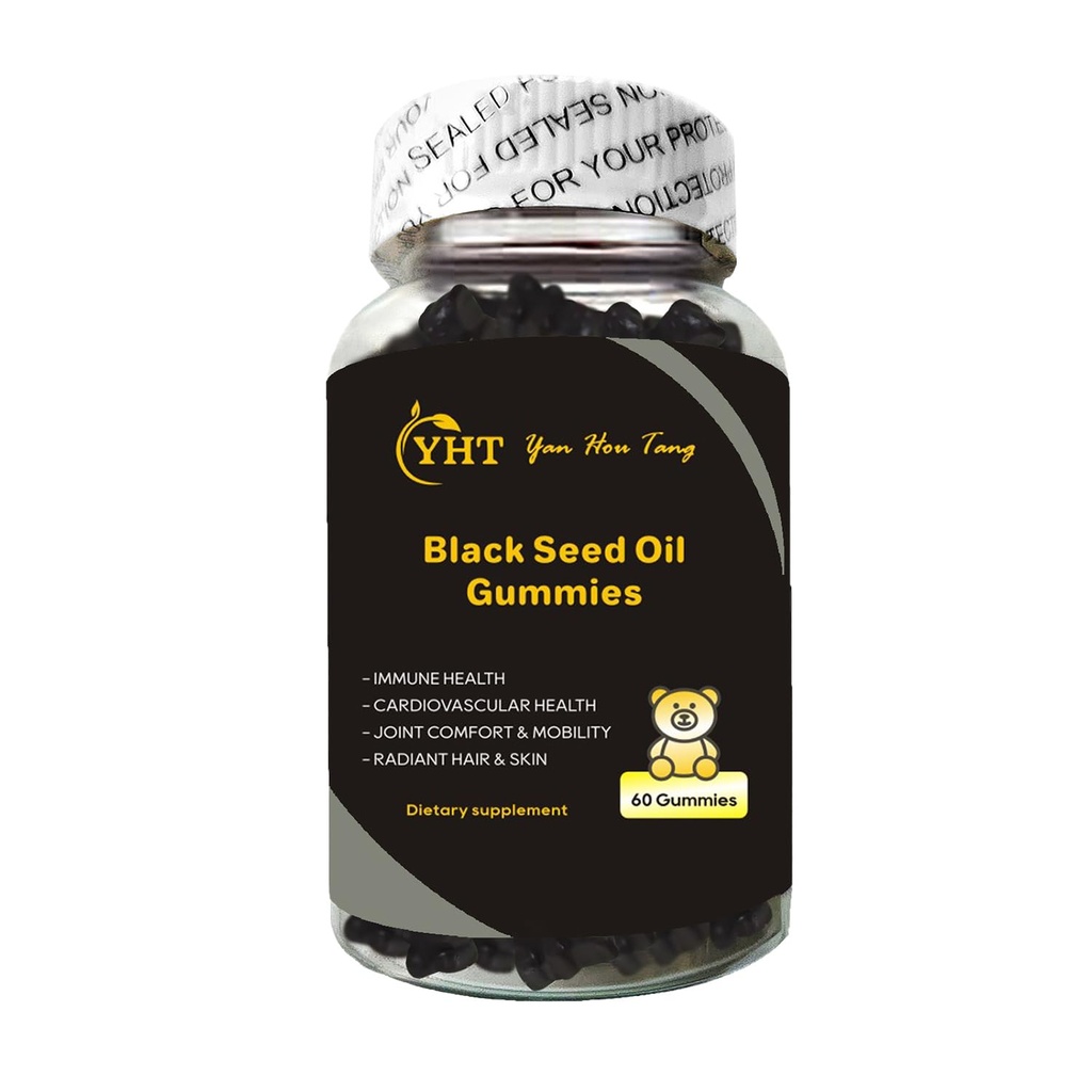 Eilin YHT Sativa Black Seed Oil Gummies 1000MG Immune System Joints Digestion Hair Skin Support Supplement 60 Counts