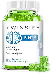 5-HTP συμπλήρωμα 200mg Calm Gummies για Sleep Mood & Brain Health Support – L-Tryptophan 60 Green Apple Sleep Gummies για ενήλικες – Χωρίς γλουτένη & χωρίς γλουτένη