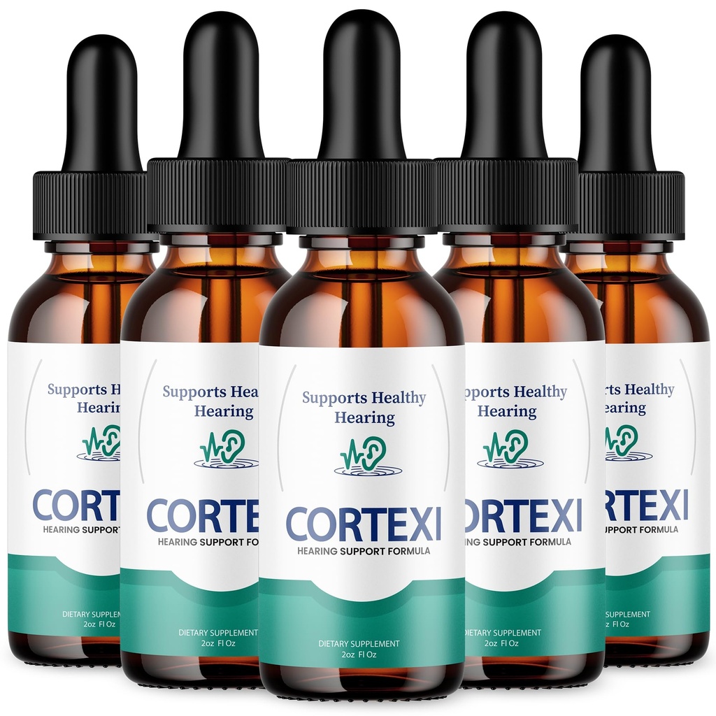 (5 Pack) Cortexi Ear Drops - Official Formula - Cortexi Tinnitus Treatment Cortexi Hearing Support Drops, Cortexi for ringing in ears, Cortexi Supplement Drops Maximum Strength New Improved (5 oz)