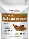 Vitamatic Certified USDA Organic Arjuna Bark Powder – 1 lb (16 oz) Pure Terminalia Arjuna Bark 