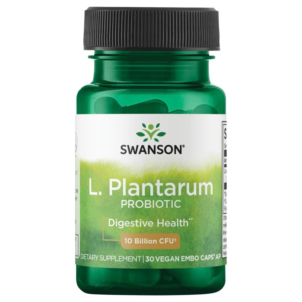 Swanson L. Plantarum - Digestive Supplement Promotion Gassetar Balance & Bowel Regularity - Φυσική Φόρμουλα για να βοηθήσει στη μείωση του Bloating - (30 κάψουλες Veggie)