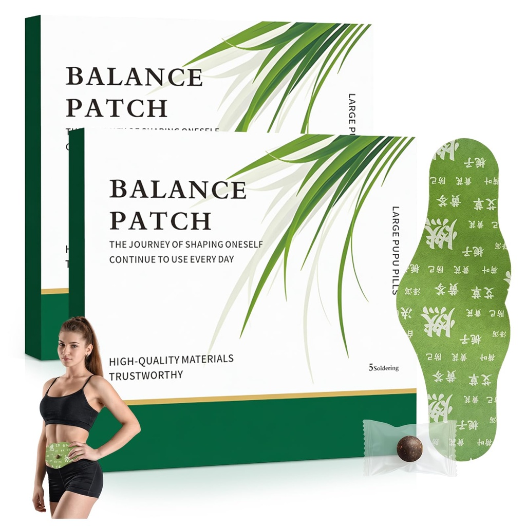 Balance Patch Herbal Patch Pad Balance, 2026 New Mugwort Herbal Navel Patches, Supporting Reduced Bloating Appearance, Comfortable Adhesive Design, Gentle Formula for All Skin(2 Box 10 Piece)