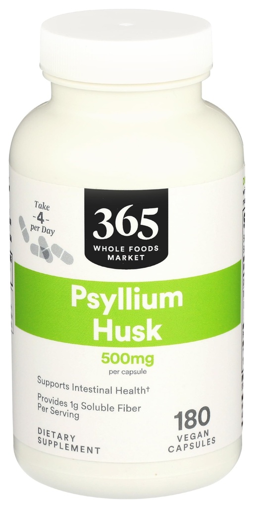 365 by Whole Foods Market, Psyllium Husks 500Mg, 180 Veg Capsules