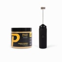 Pinch Magic Fiber & Mixer Set | Prebiotic Fiber Supplement for Gut Health | Psyllium Husk Powder, Keto, Vegan, Low Sugar | Portable Hand Mixer for Smooth Blending | USA-Made, Lemon Ginger Flavor